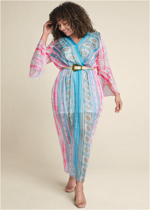 Printed Maxi Dress - Pink Multi - thumbnail-7