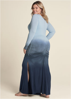 Strappy Ombre Maxi Dress - Blue Multi - thumbnail-8