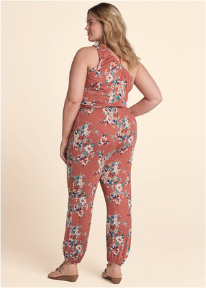 One-shoulder jumpsuit - Pink Multi - thumbnail-9