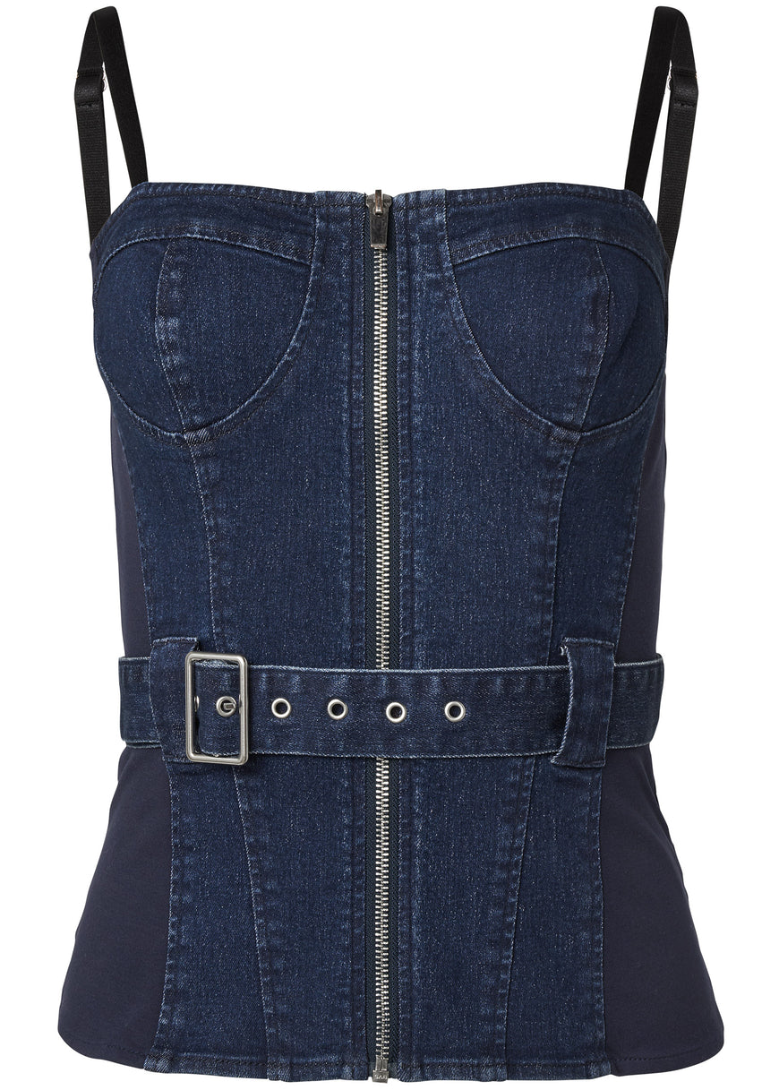 Denim Bustier Top  - Denim Multi