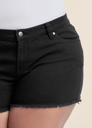 Jessica Cutoff Denim Shorts - Black - thumbnail-13