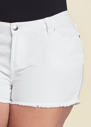 Jessica Cutoff Denim Shorts - White - thumbnail-10