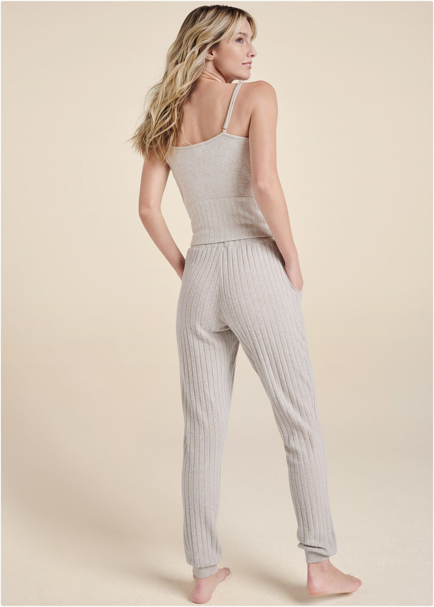 Ribbed Hacci Jogger Set - Taupe