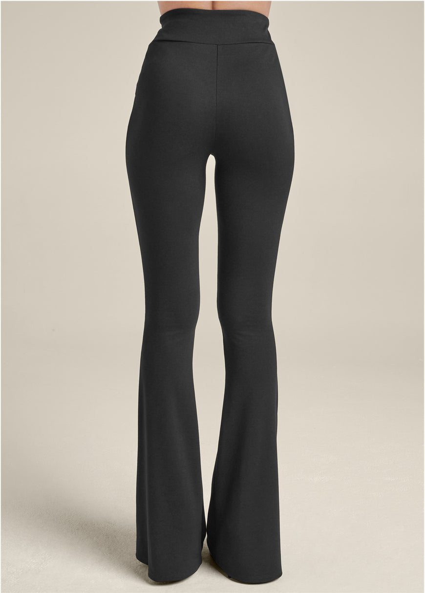 Flared leg ponte pants - Black