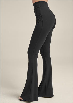 Flared leg ponte pants - Black - thumbnail-3