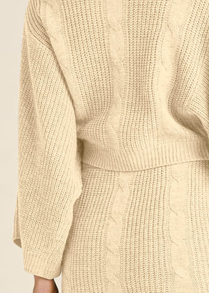 Two-Piece Sweater Dress  - Beige - thumbnail-4