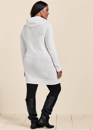 Cozy Sweater Dress - Off White - thumbnail-10