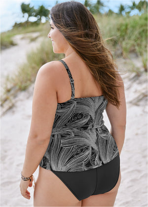 Bandeau tie blouson tankini top - Glamour Girl - thumbnail-5