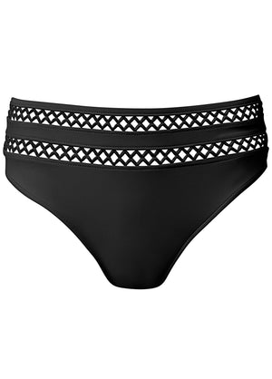 Lattice Trim Mid-Rise Bottom - Black Beauty - thumbnail-5