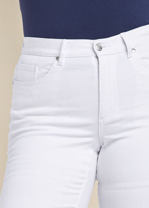 Jean Bermuda Shorts - White - thumbnail-14