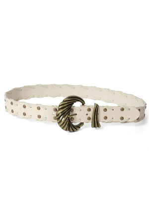 Aurora Studded Woven Belt - Natural Multi - thumbnail-1