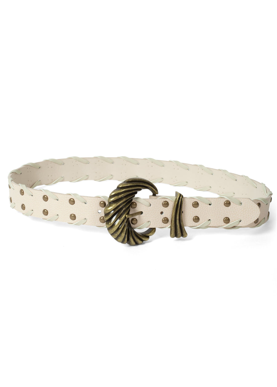 Aurora Studded Woven Belt - Natural Multi