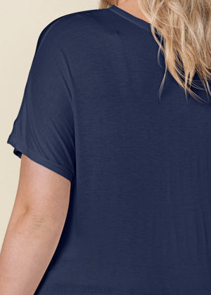 Twisted Knot Detail Tee - Navy - thumbnail-13