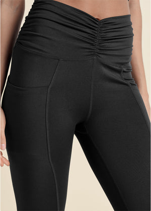 Legging taille froncée - Noir - thumbnail-4