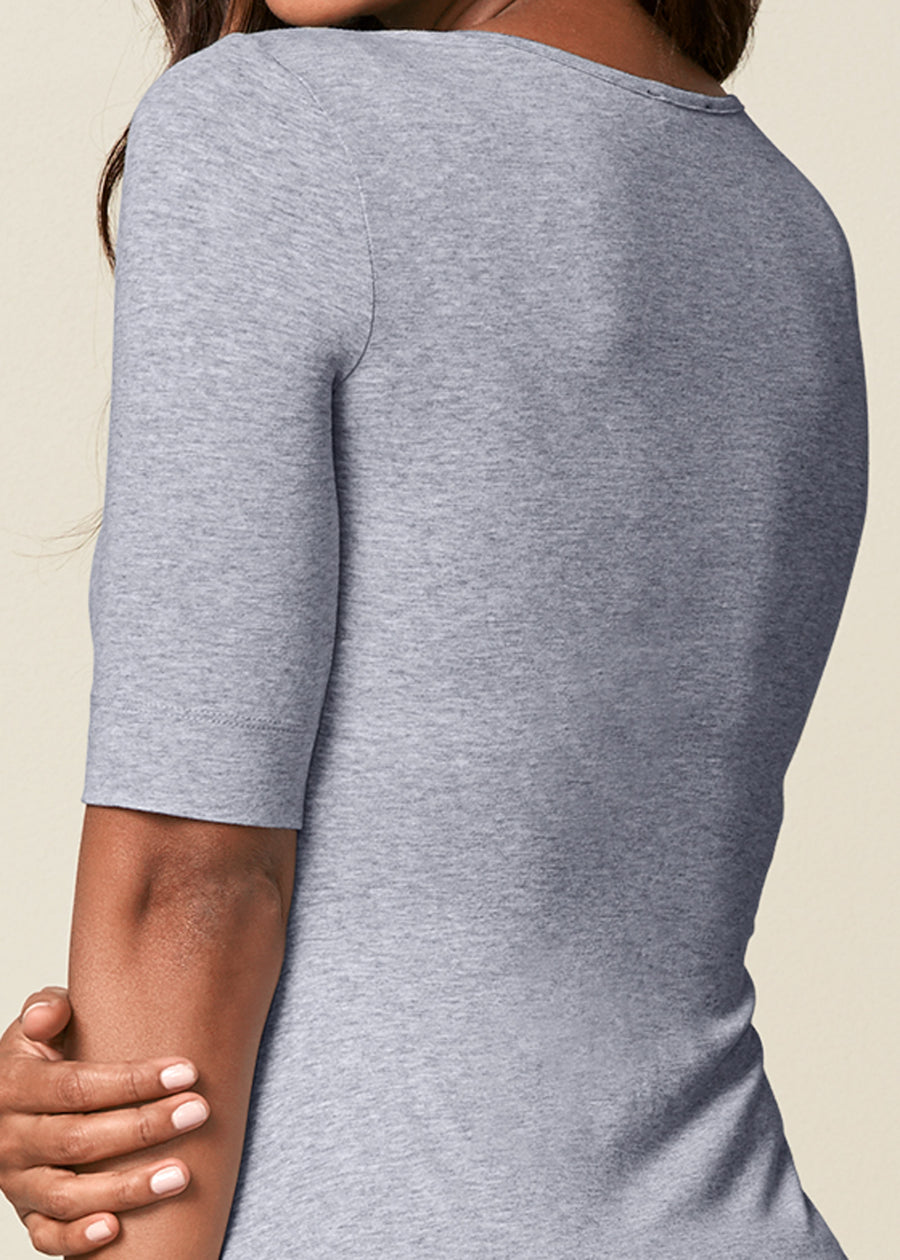 T-shirt long et élancé - Gris Chiné Clair