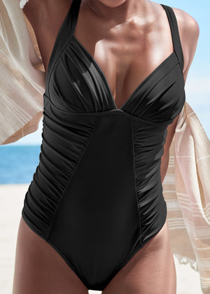 Ruched One-Piece - Black Beauty - thumbnail-3