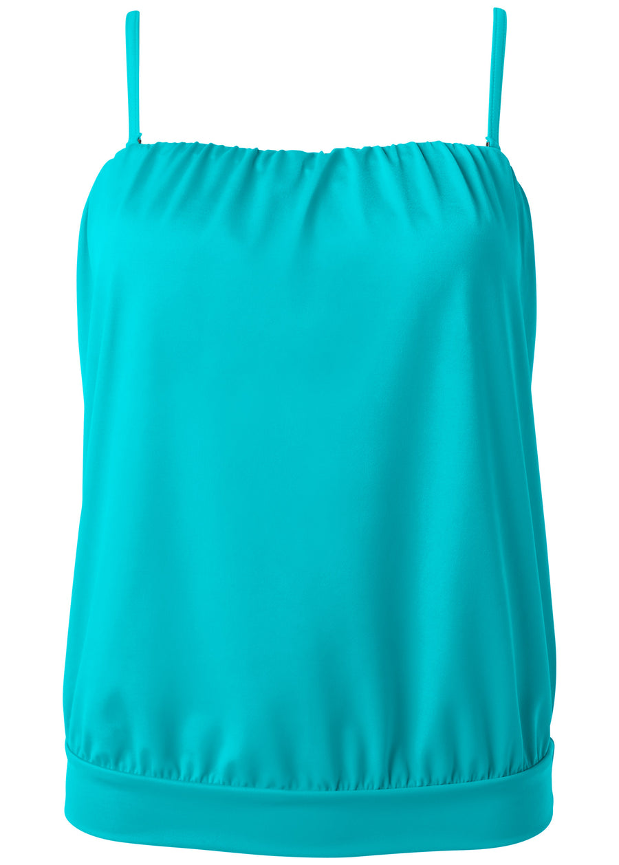 Blouson Bandeau Tankini Top - Aqua Reef