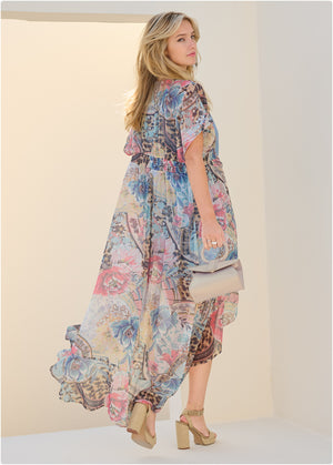 Floral paisley maxi top - Blush Multi - thumbnail-10