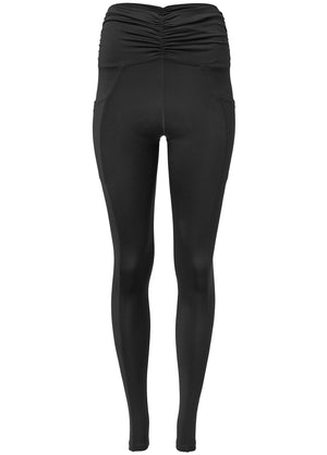 Ruched Waist Leggings - Black - thumbnail-6