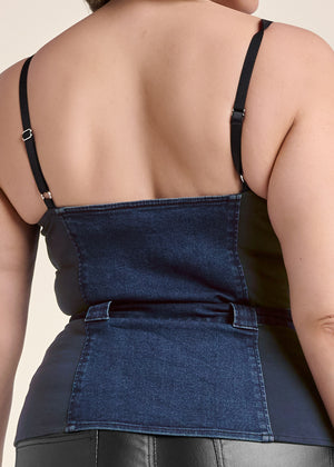 Denim Bustier Top  - Denim Multi - thumbnail-15