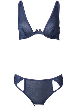 Cutout Shimmer Set - Navy & Silver - thumbnail-5