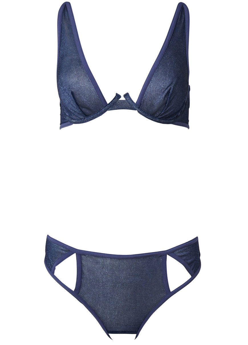 Cutout Shimmer Set - Navy & Silver