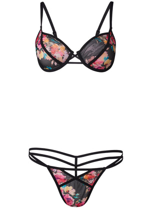 Floral print bra set - Floral Multi - thumbnail-5