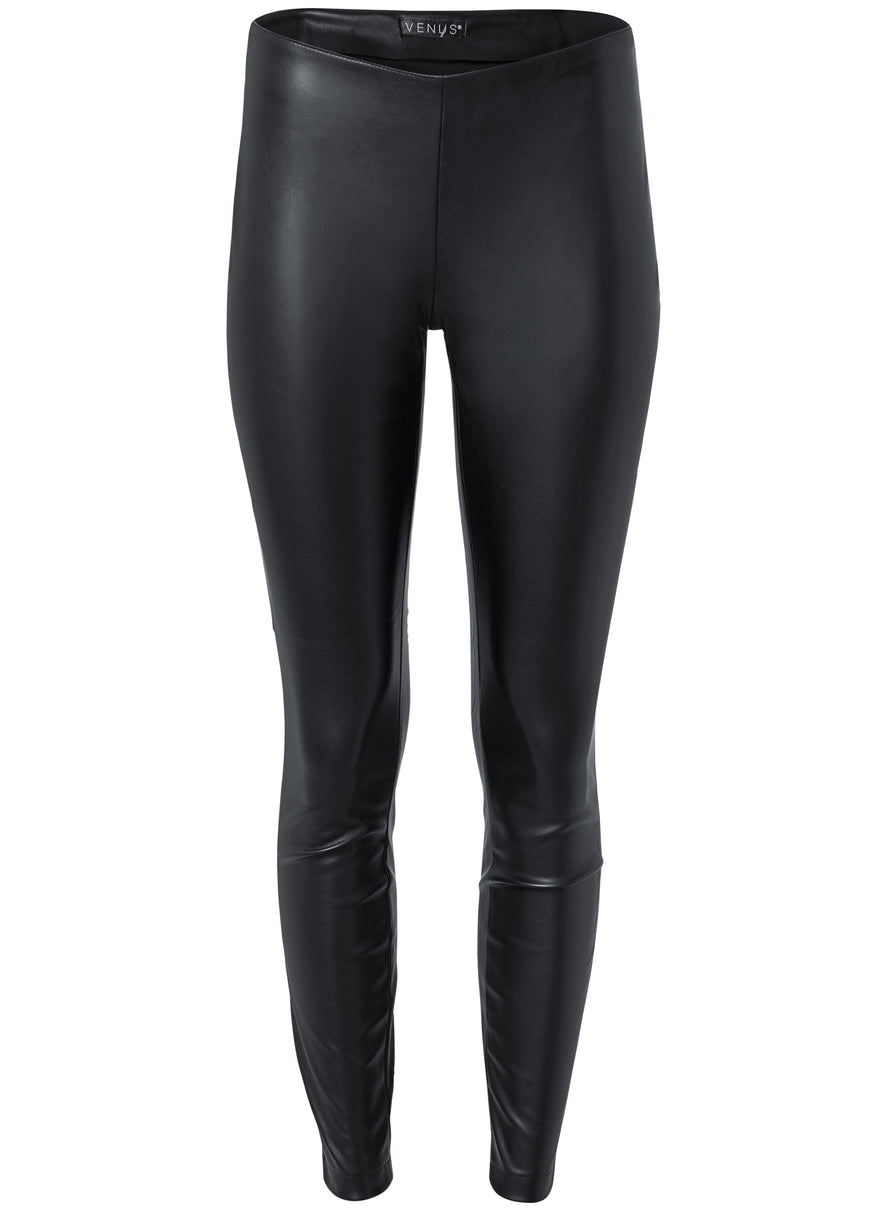 Faux-Leather Leggings - Black