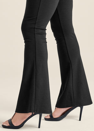 Flared Leg Ponte Pants - Black - thumbnail-14