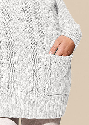 Cozy Sweater Dress - Off White - thumbnail-3