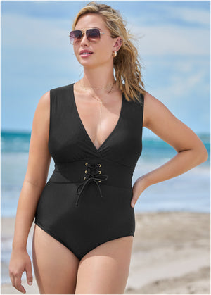 Belted One-Piece - Black Beauty - thumbnail-4