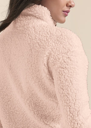 Heart Sherpa Sweatshirt  - Peach Blush - thumbnail-5