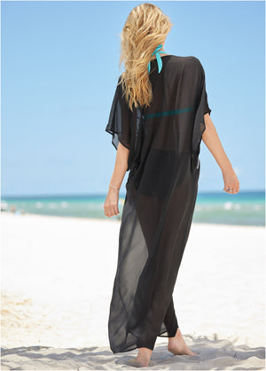 Sequin Maxi Caftan - Black Beauty - thumbnail-2