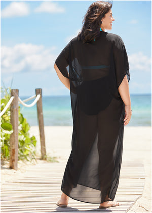 Sequin Maxi Caftan - Black Beauty - thumbnail-6