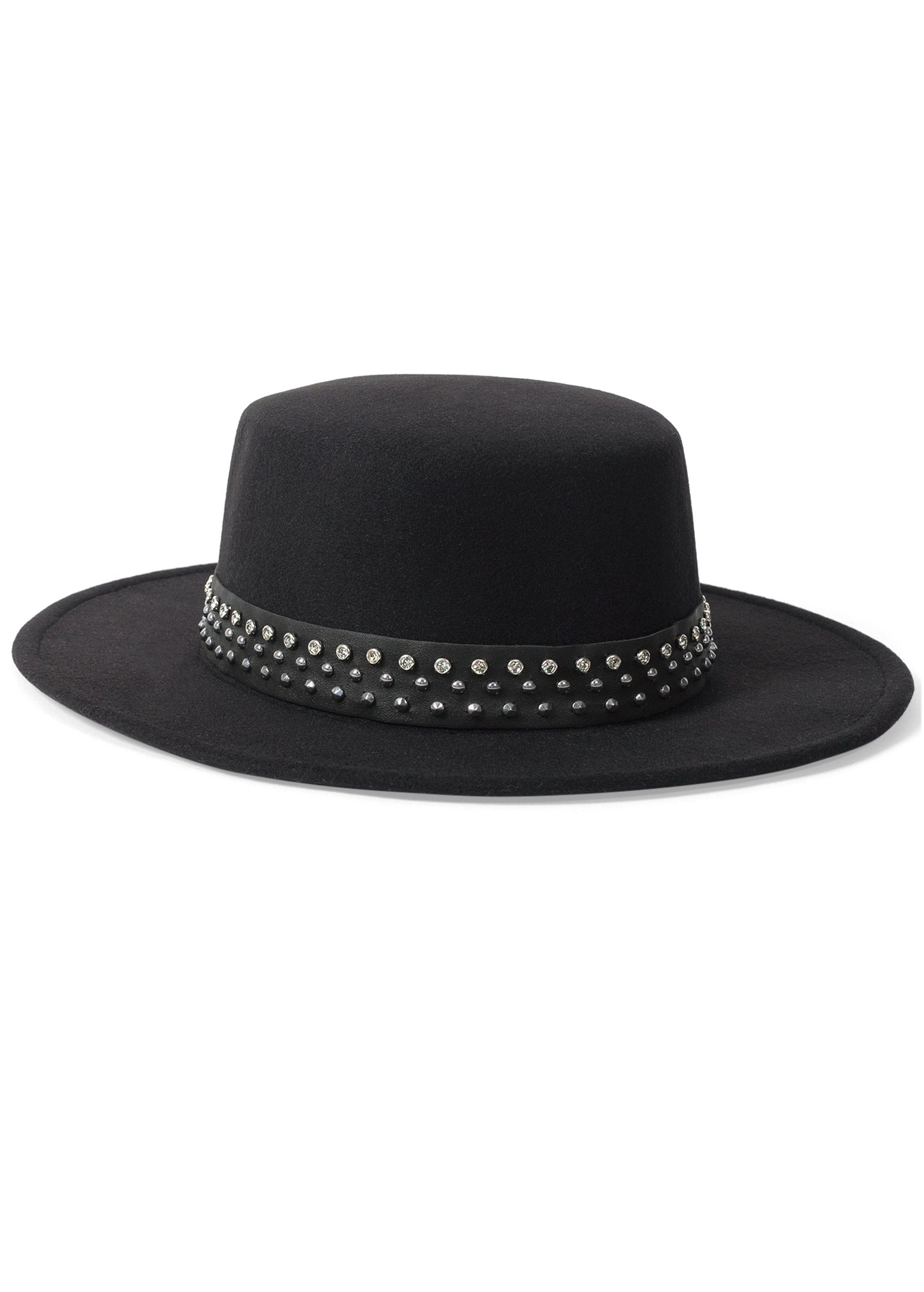 Embellished Grommet Hat - Black