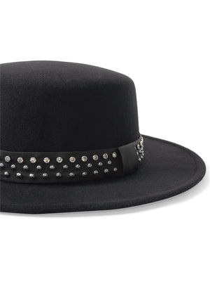 Embellished Grommet Hat - Black - thumbnail-2