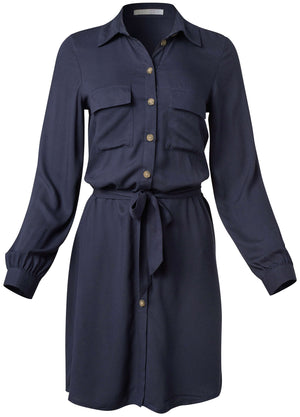 Button Down Dress  - Navy - thumbnail-5