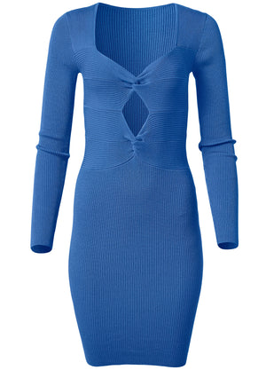 Cutout sweater dress   - Blue - thumbnail-6