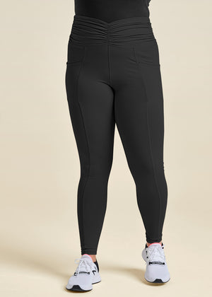 Legging taille froncée - Noir - thumbnail-9