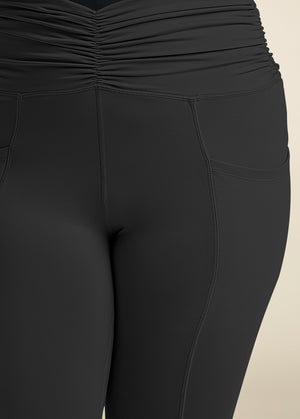 Ruched waist leggings - Black - thumbnail-12