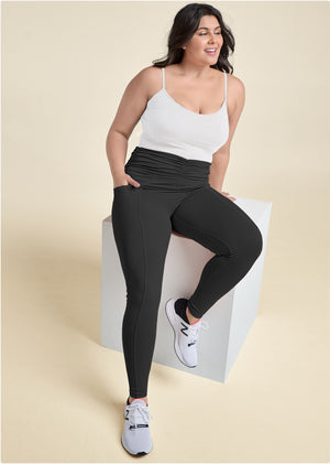 Legging taille froncée - Noir - thumbnail-14