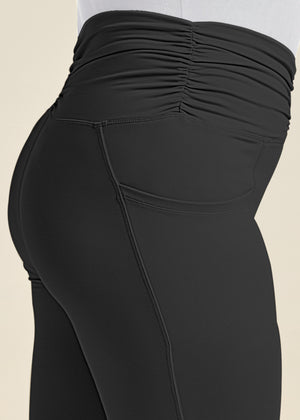 Ruched Waist Leggings - Black - thumbnail-13