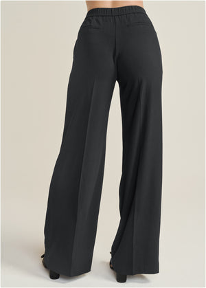 Pantalon large taille haute - Noir - thumbnail-3