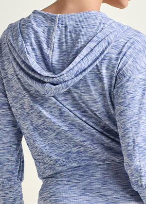 Space Dye Rib Knit Hoodie - Blue Multi - thumbnail-5