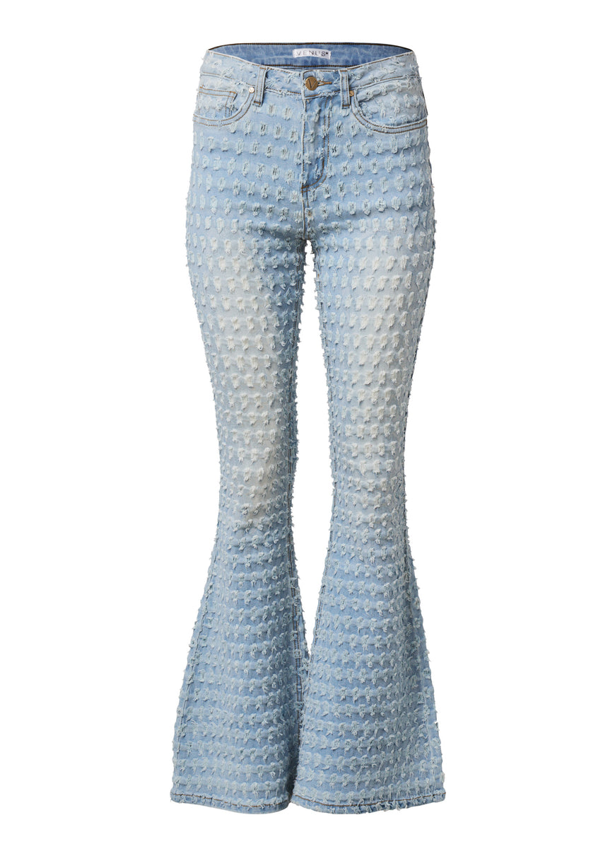 Laser Flare Leg Jeans - Light Wash