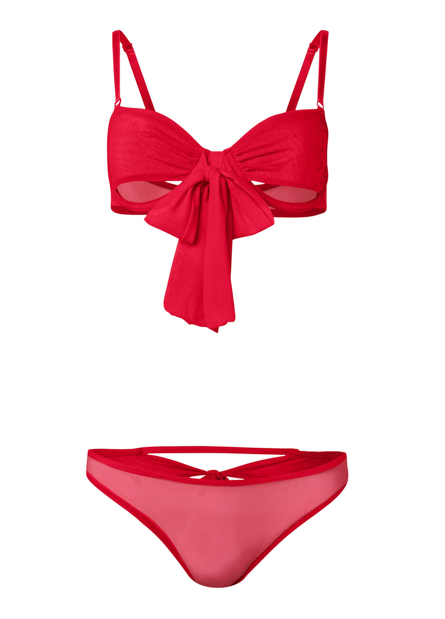 Unwrap Me Bra & Panty - Red