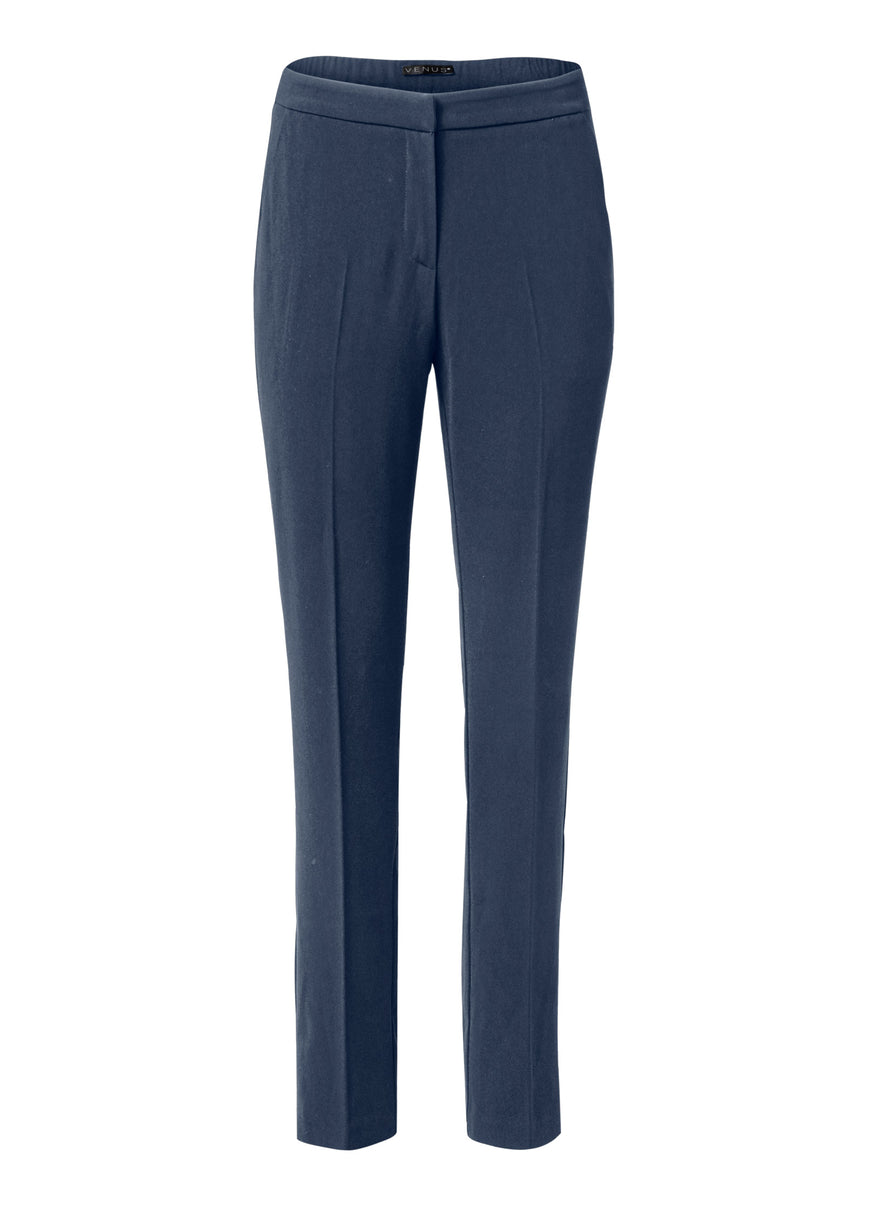 High-Rise Straight Trousers - Navy