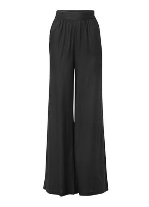 High-waist wide leg pants - Black - thumbnail-6