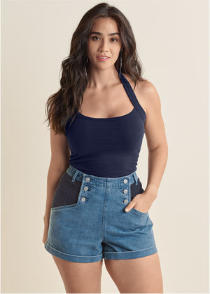 Easy Halter Top - Navy - thumbnail-7