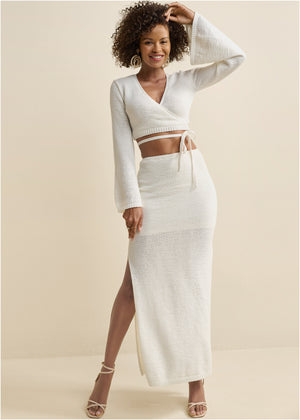 Two-Piece Sweater Dress - Off White - thumbnail-1